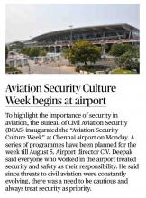 हवाईअड्डे पर हवाईअड्डा सुरक्षा संस्कृति सप्ताह शुरू