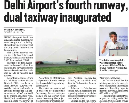 Delhi airport's fourth runway dual taxiway