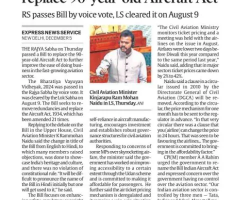 Bhartiya Vayuyan Vidheyak to Replace -90