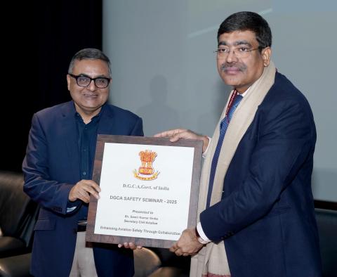 The Secretary of Ministry of Civil Aviation, Shri Samir Kumar Sinha attends the Safety Seminar 2025