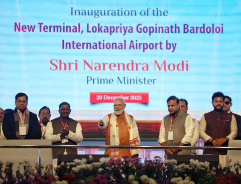 Hon’ble Prime Minister Sh. Narendra Modi ji, along with Hon’ble Minister of Civil Aviation Sh. Ram Mohan Naidu ji and Hon’ble Chief Minister of Assam Sh. Himanta Biswa Sarma ji, inaugurated the new terminal of Lokapriya Gopinath Bardoloi International Airport, Guwahati