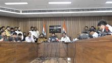The Union Minister for Civil Aviation, Shri Kinjarapu Ram Mohan Naidu addressing a Press Conference on the Air India plane crash in Ahmedabad and also expressed deep sorrow over the incident at Udan Bhawan, in New Delhi on June 14, 2025.